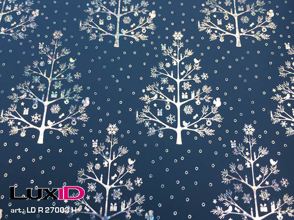 Wrapping paper shining tree greyblue 50cm x 100m